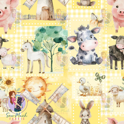Farm Patchwork Yellow | Woven | Retail | Average Scale