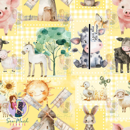 Farm Patchwork Yellow | Woven | Retail | Average Scale
