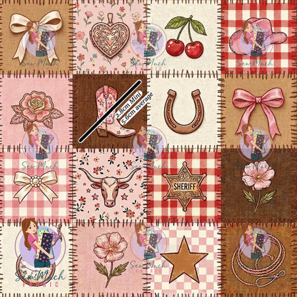 Pink Western Checks | TWILL | Retail | Average Scale
