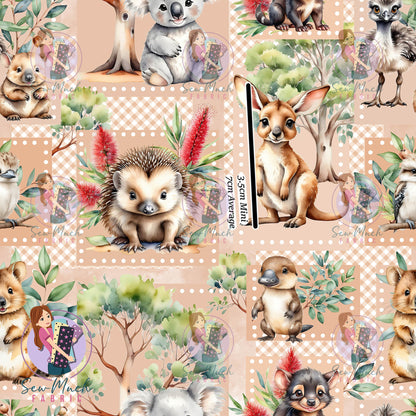 Unlimited Pre-Order: Aussie Animal Patchwork Tan