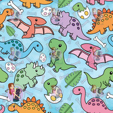 Load image into Gallery viewer, Dinosaurs Blue | Knit | Retail | Average Scale
