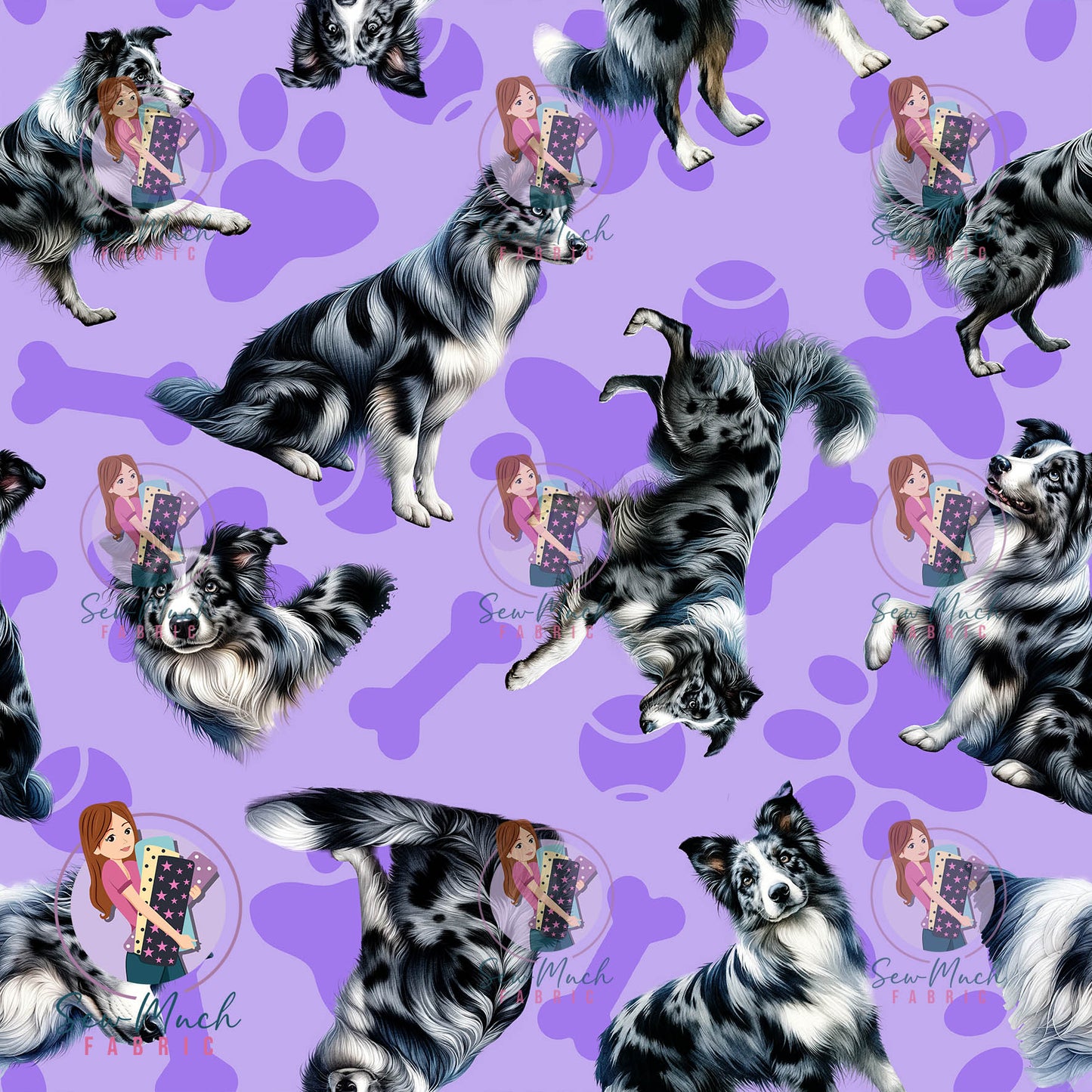 AUGUST Pre-Order (2): Blue Merle Border Collie Purple