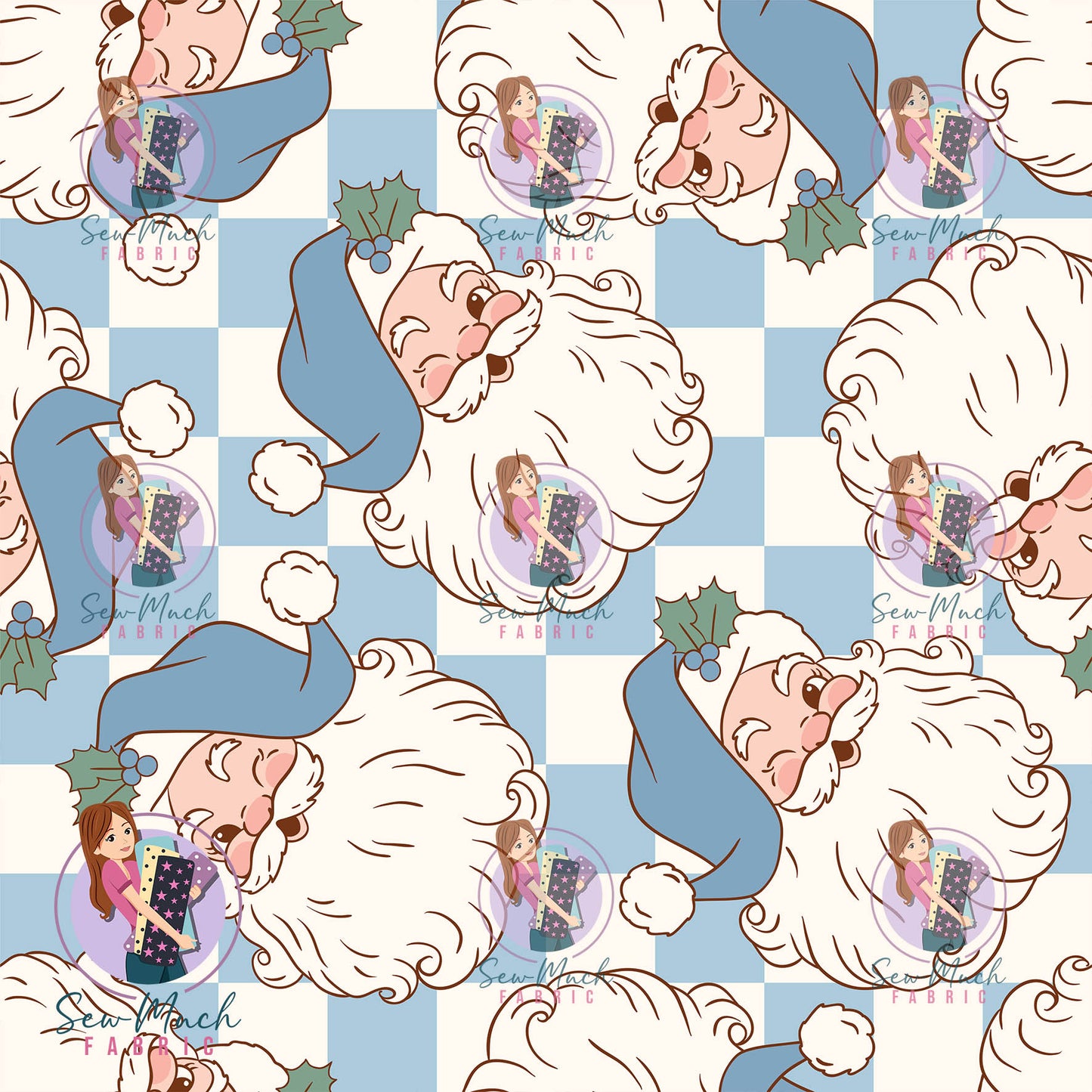 CHRISTMAS Pre-Order: Santa Blue Checks