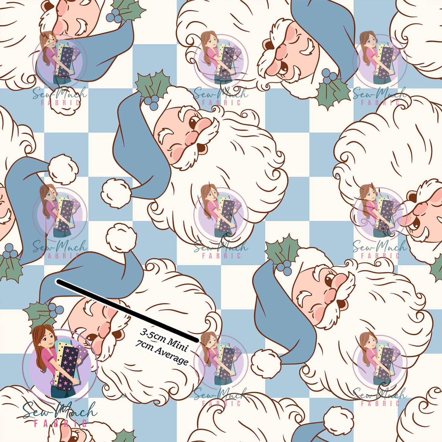 CHRISTMAS Pre-Order: Santa Blue Checks