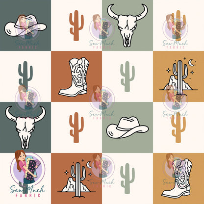 Western Cactus Checks | Woven | Retail | Average Scale