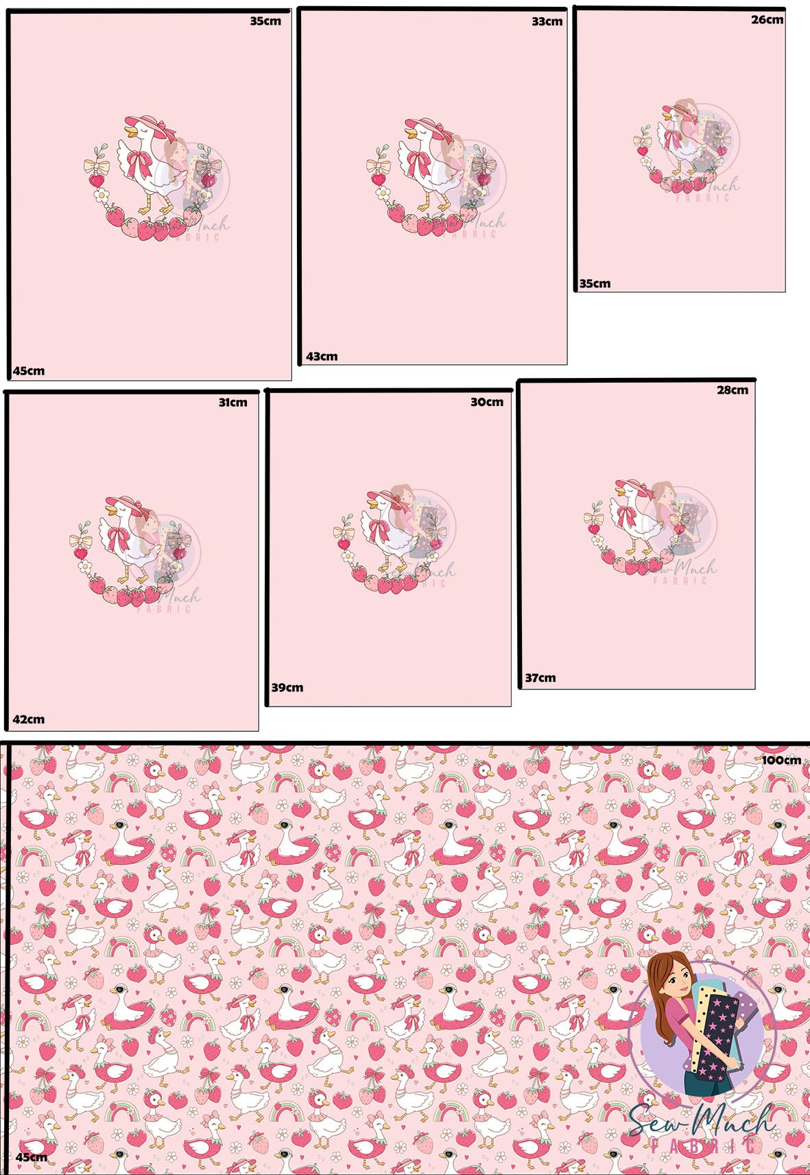 Unlimited Pre-Order: Strawberry Goose 'PANEL FOR ROMPERS'