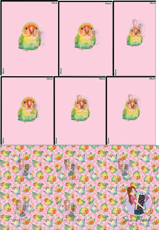 AUGUST Pre-Order (1): Lovebirds Pink 'PANEL FOR ROMPERS'