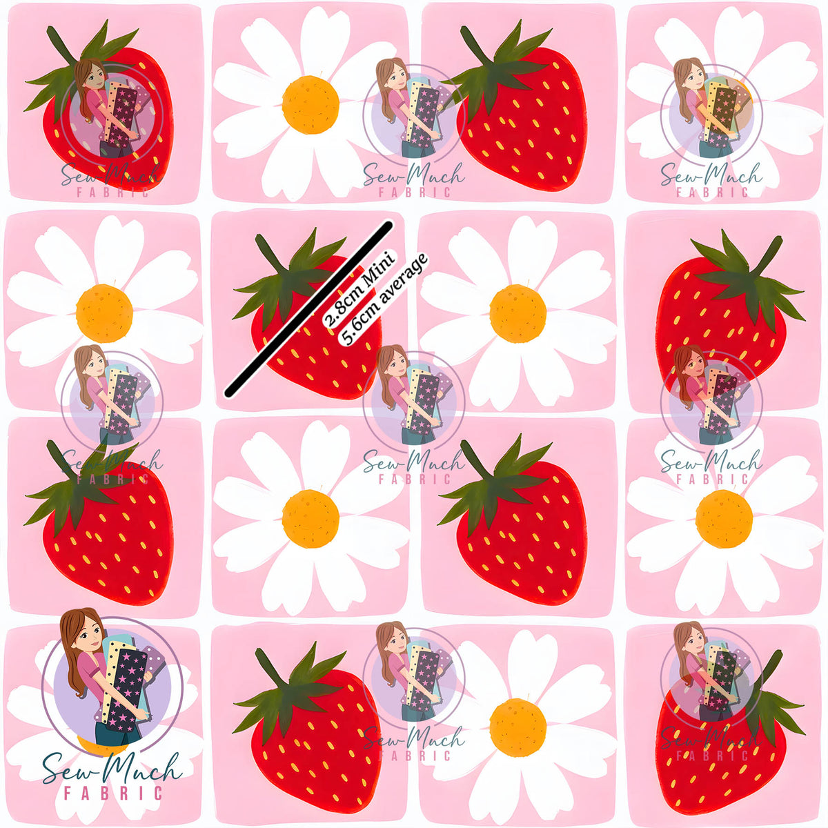 Strawberry, Daisy Check | Woven | Retail | Average Scale