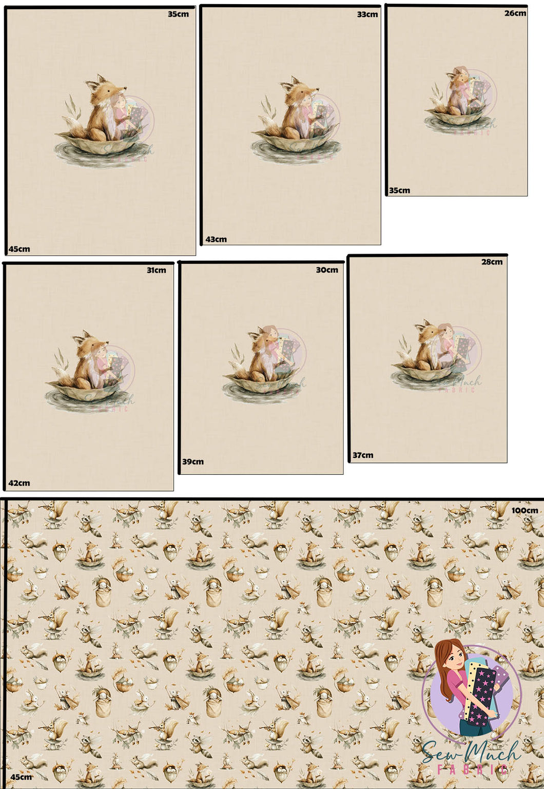 AUGUST Pre-Order (1): Whimsical Forest Beige 'PANEL FOR ROMPERS'
