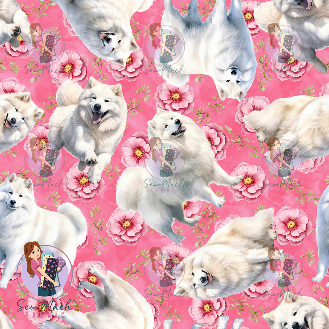Samoyed Floral | Woven | Retail | MINI Scale