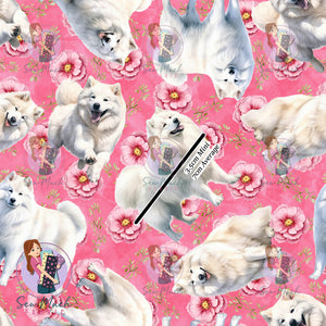 Samoyed Floral | Woven | Retail | MINI Scale