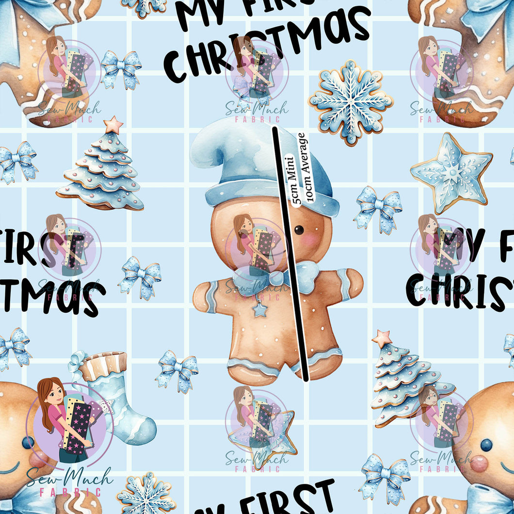 My First Christmas Blue Gingerbread | Woven | Retail | Average Scale