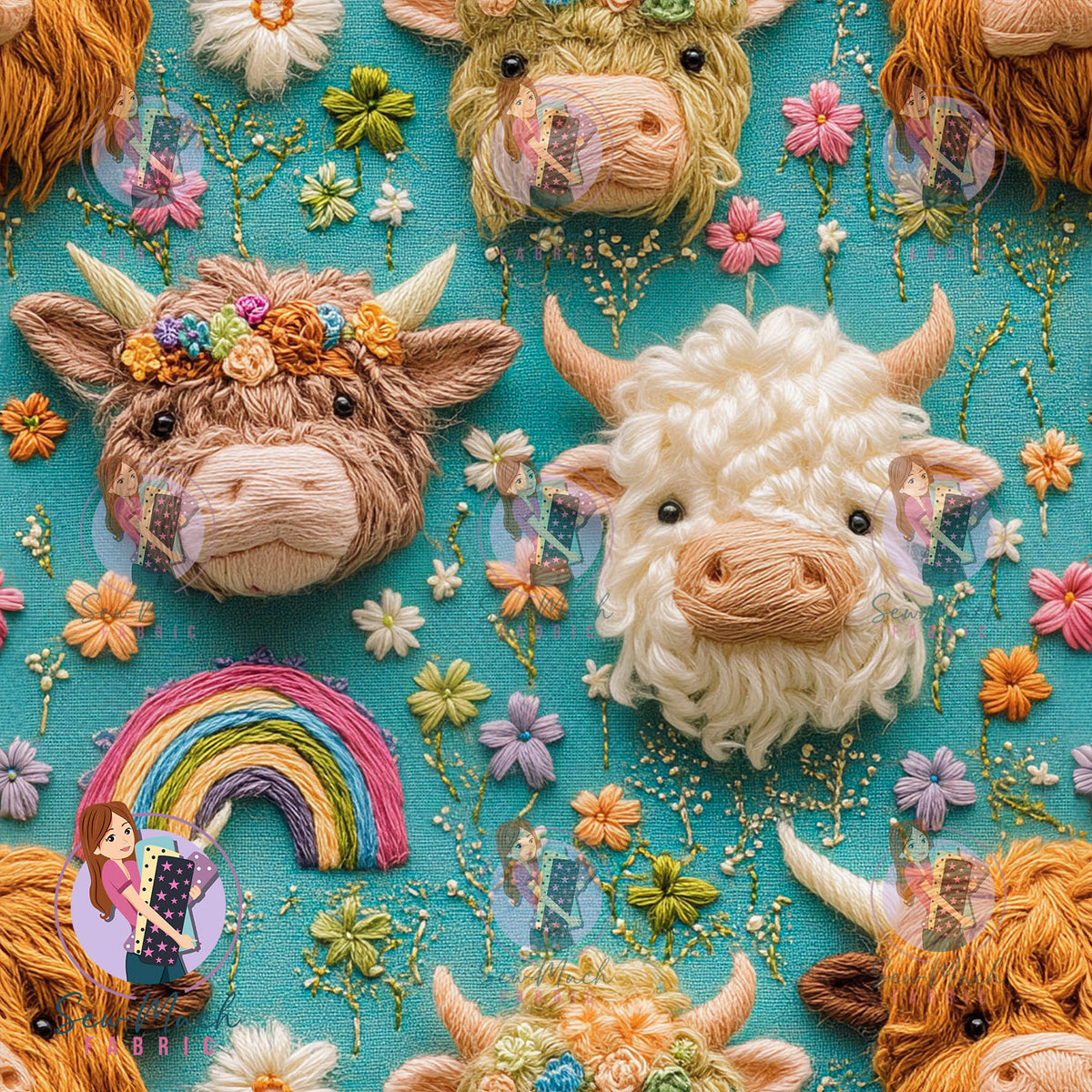 Highland Cows & Rainbows | Woven | Retail | Average Scale