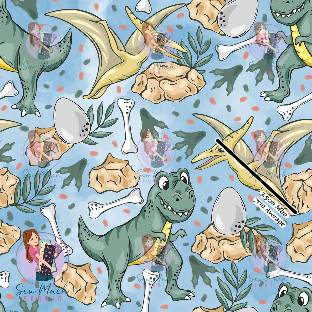 Dinosaurs Blue | Knit | Retail | Average Scale