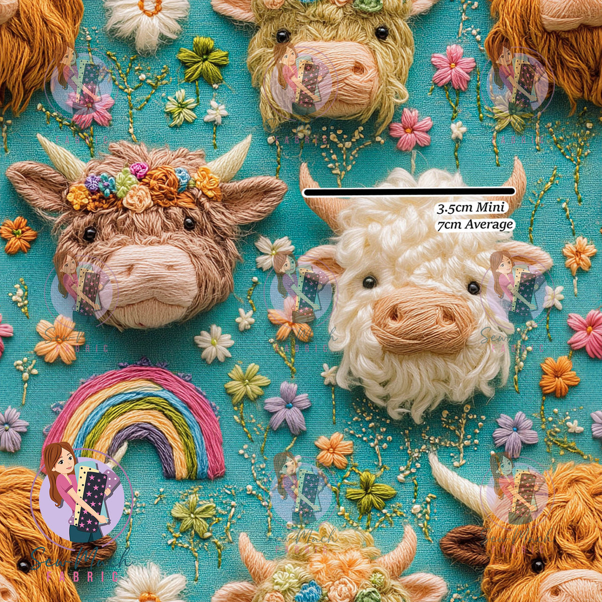 Highland Cows & Rainbows | Canvas | Retail | Average Scale
