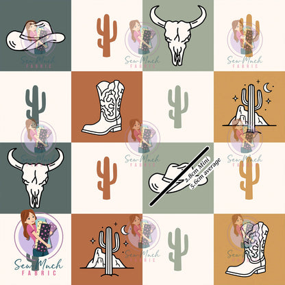 Western Cactus Checks | Woven | Retail | Average Scale