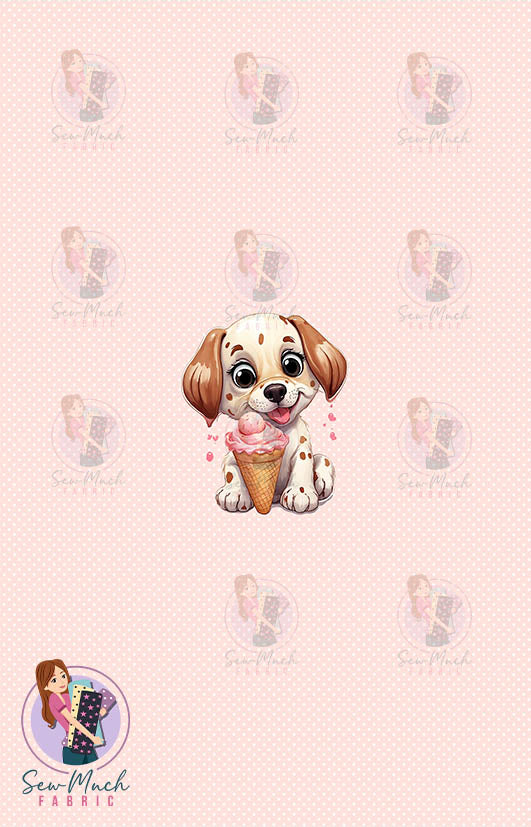 Ice-cream Dog Pink | Panel | Retail | Cotton Knit