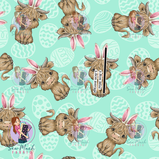 Easter: Highland Cow Mint | Woven | Retail | Average Scale