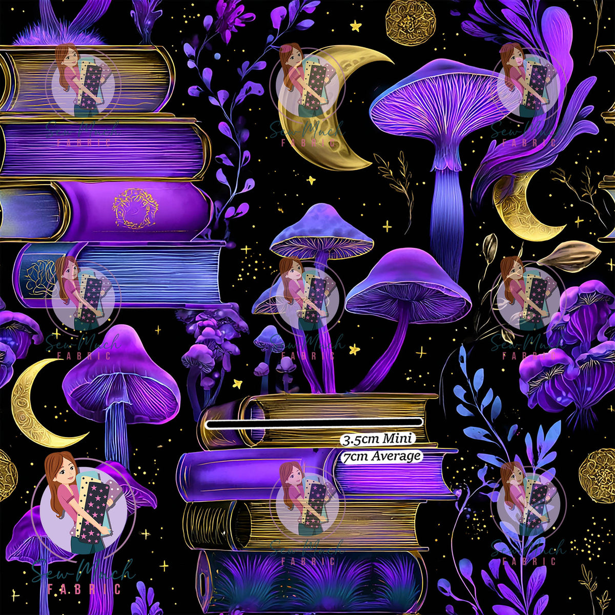 Purple Books Moon | Woven | Retail | MINI Scale