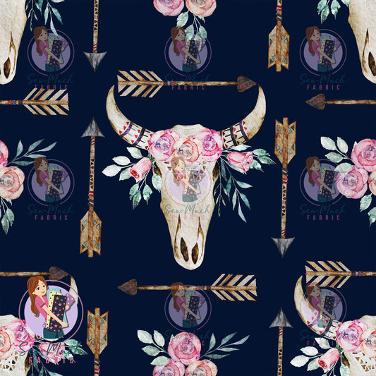 Unlimited Pre-Order: Cow Skull Navy Floral
