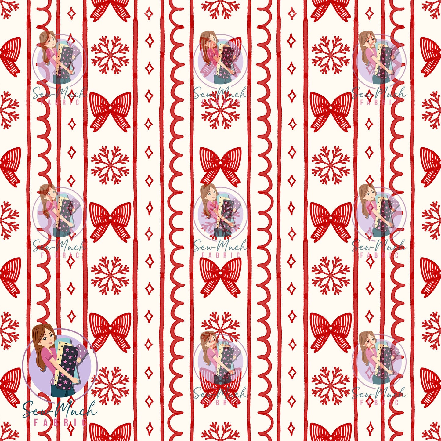 CHRISTMAS Pre-Order: Bow & Snowflake Stripes