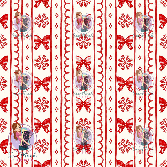 CHRISTMAS Pre-Order: Bow & Snowflake Stripes