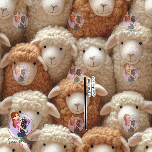 Woolly Sheep | Double Flannel Fleece | Retail | MINI Scale
