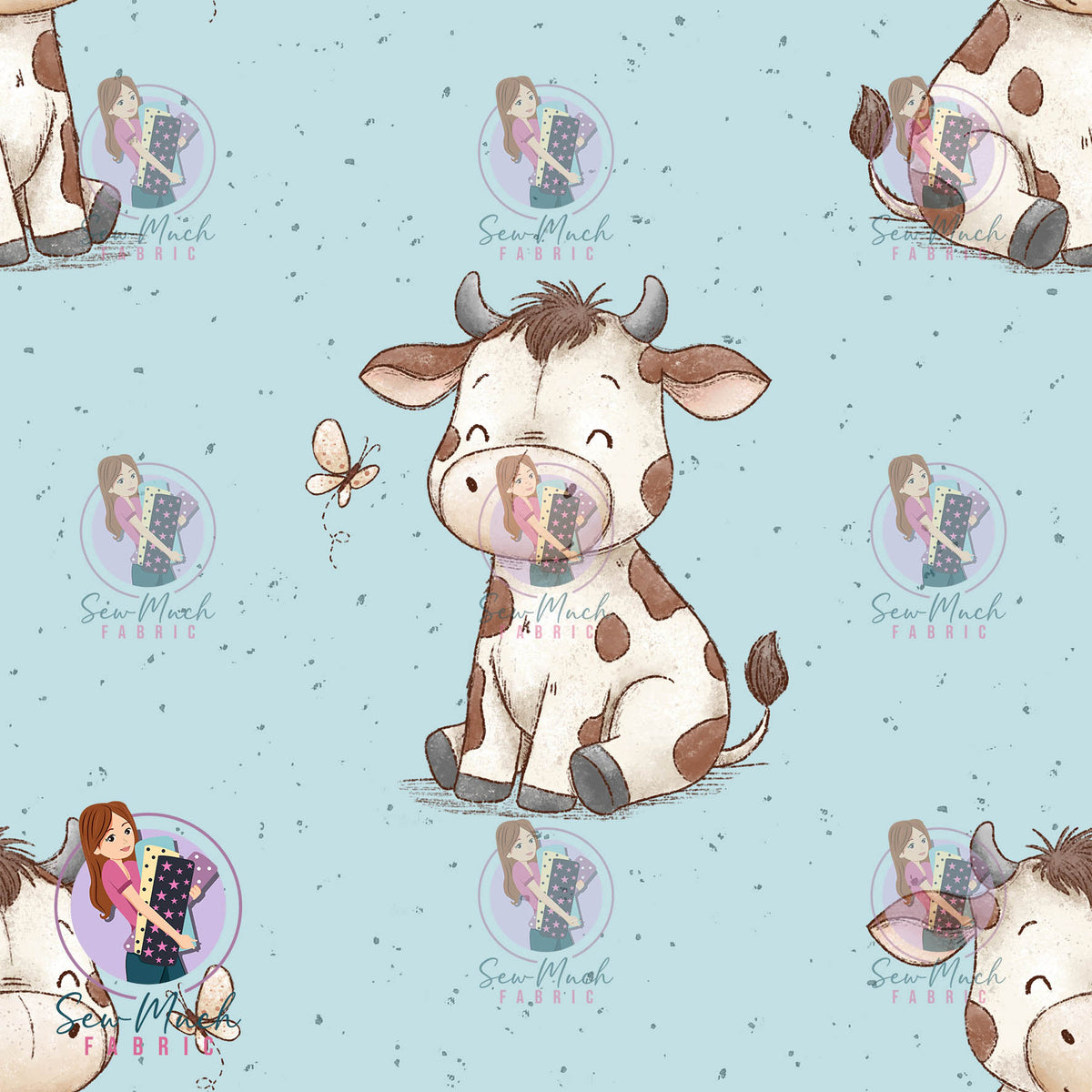 Adorable Cow & Butterfly | Woven | Retail | Average Scale