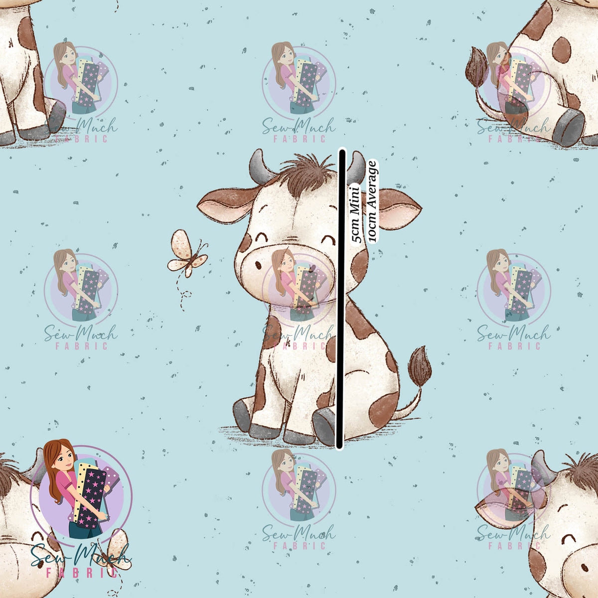 Adorable Cow & Butterfly | Woven | Retail | Average Scale