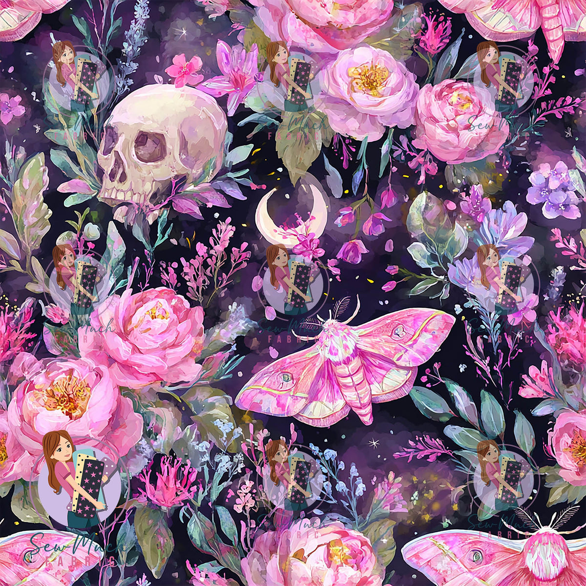 Floral Moths & Skulls | Canvas | Retail | Average Scale