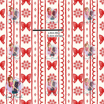 CHRISTMAS Pre-Order: Bow & Snowflake Stripes
