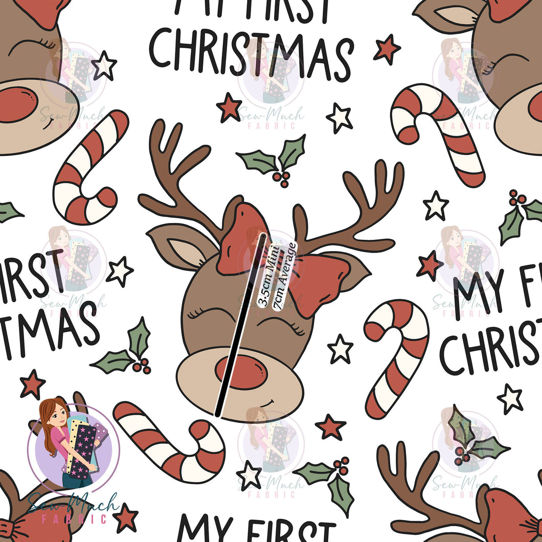 My First Christmas Bow Reindeer | Woven | Retail | Average Scale
