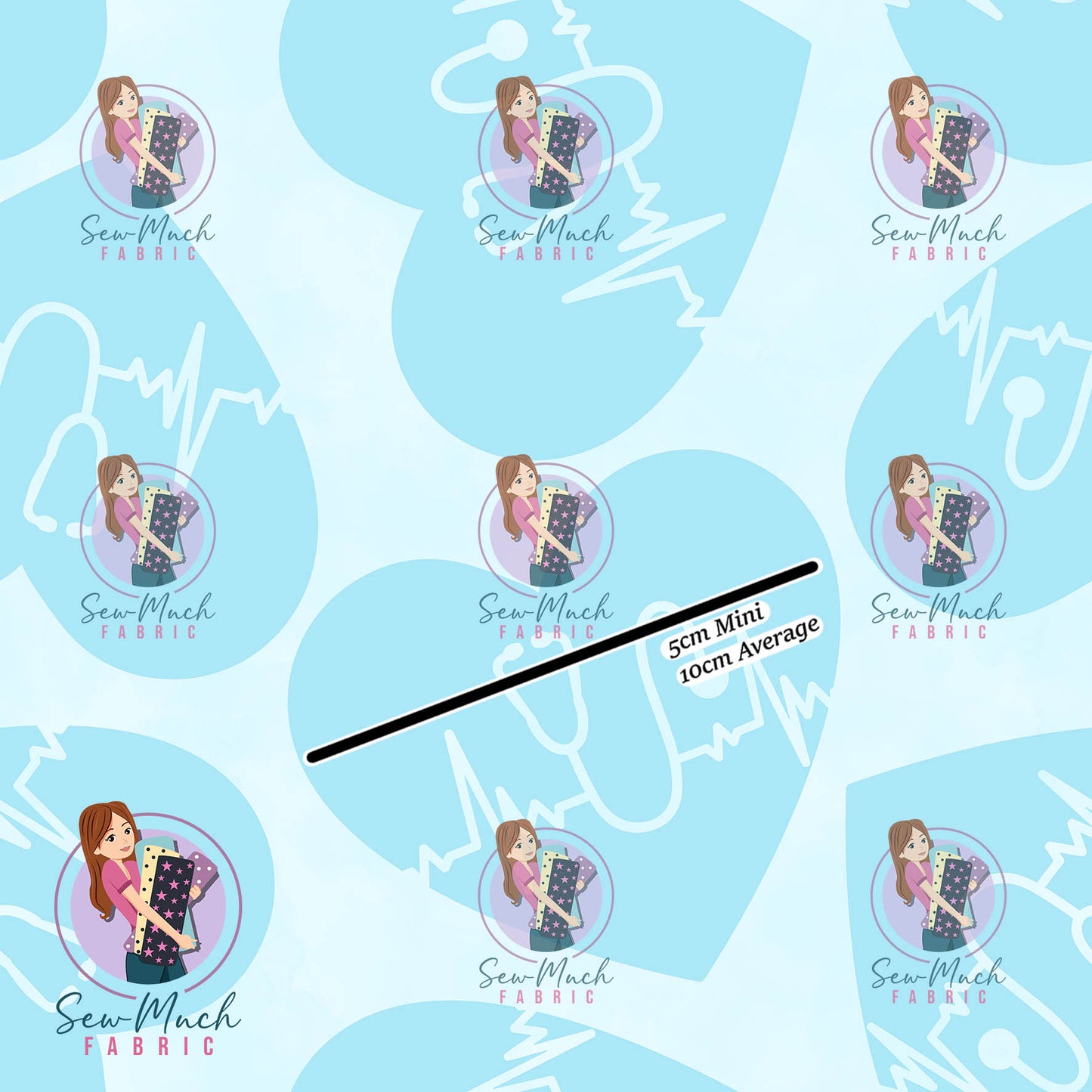 Nurse Hearts Blue | Canvas | Retail | MINI Scale