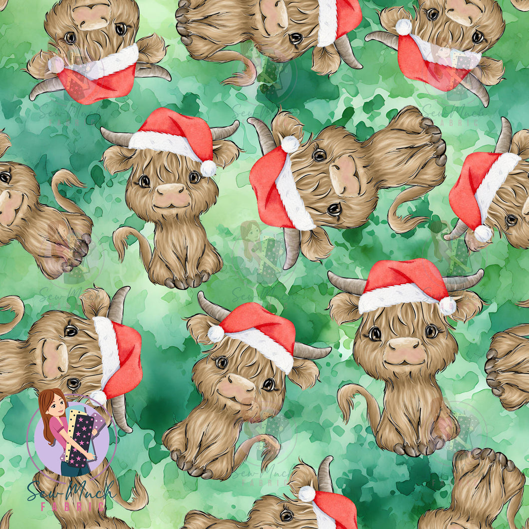 CHRISTMAS Pre-Order: Highland Cows Green
