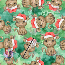 Load image into Gallery viewer, CHRISTMAS Pre-Order: Highland Cows Green
