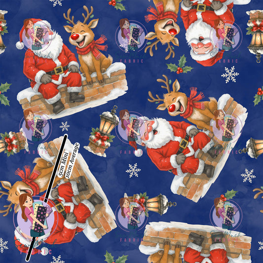 Christmas: Laughing Rudolph Blue | Woven | Retail | Average Scale