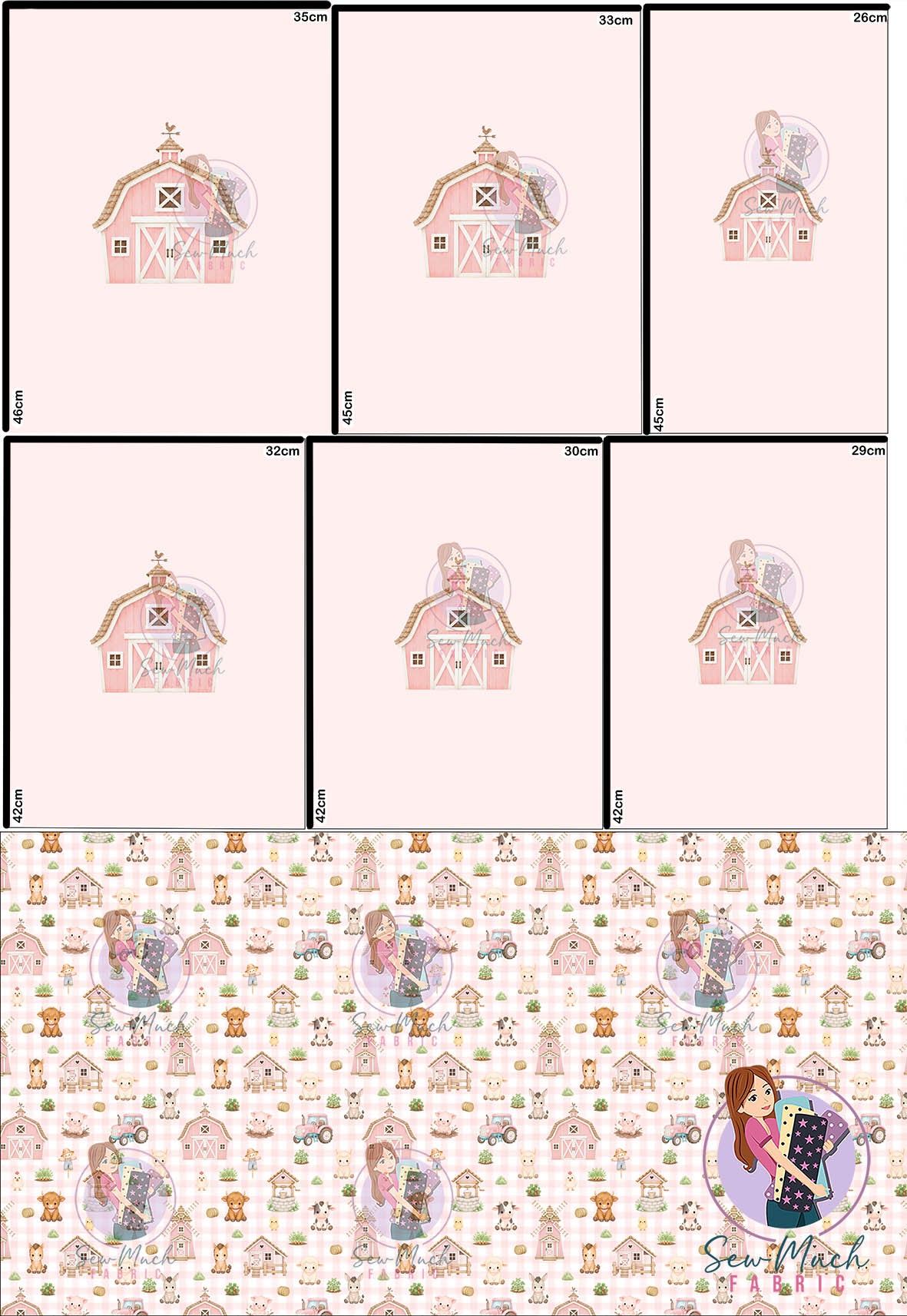 OCTOBER Pre-Order (2):  Farm Pink 'PANEL FOR ROMPERS'