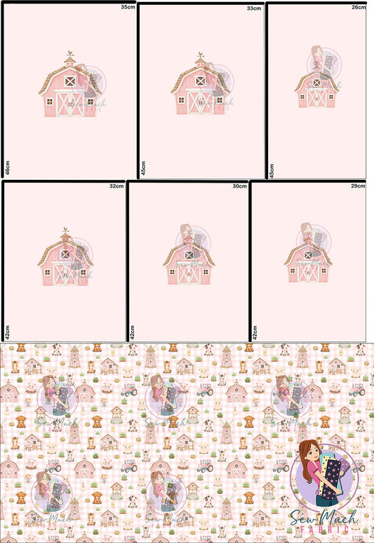 OCTOBER Pre-Order (2):  Farm Pink 'PANEL FOR ROMPERS'