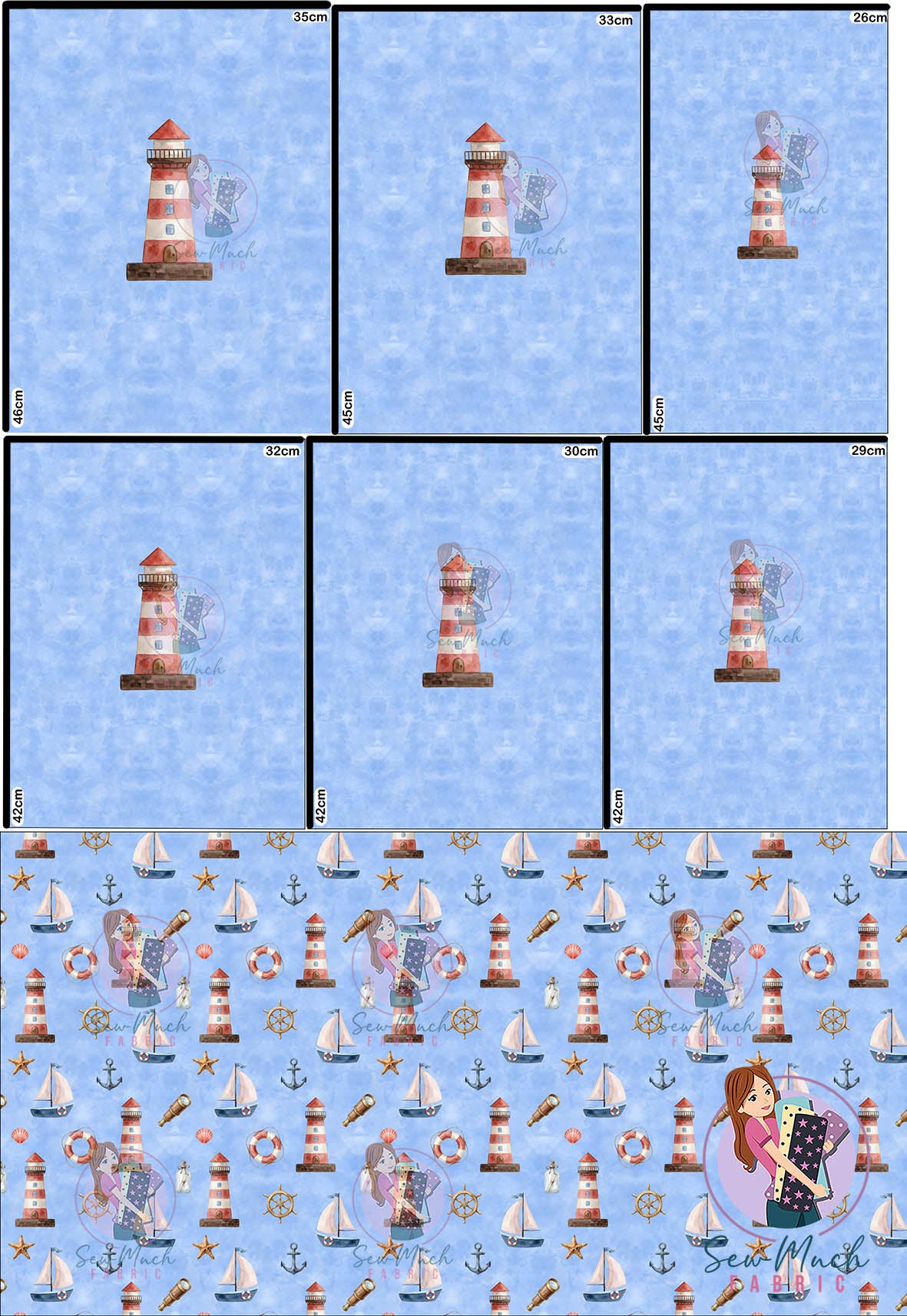 AUGUST Pre-Order (2): Nautical Blue 'PANEL FOR ROMPERS'