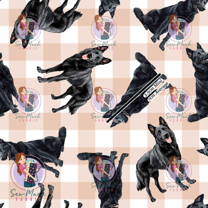 JULY Pre-Order (1): Black German Shepherd Beige Gingham