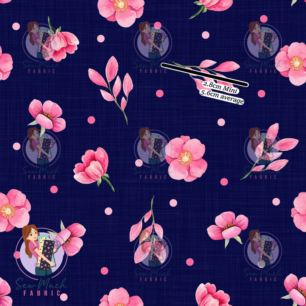 Pink Floral Navy | Knit | Retail | Average Scale
