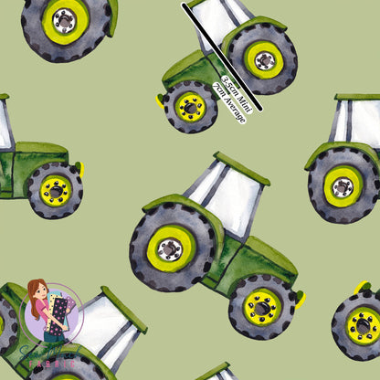 Green Tractor Watercolour | Woven | Retail | Average Scale