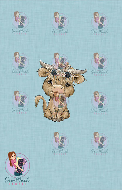 AUGUST Pre-Order (1): Highland Cow Floral Horseshoe PANEL