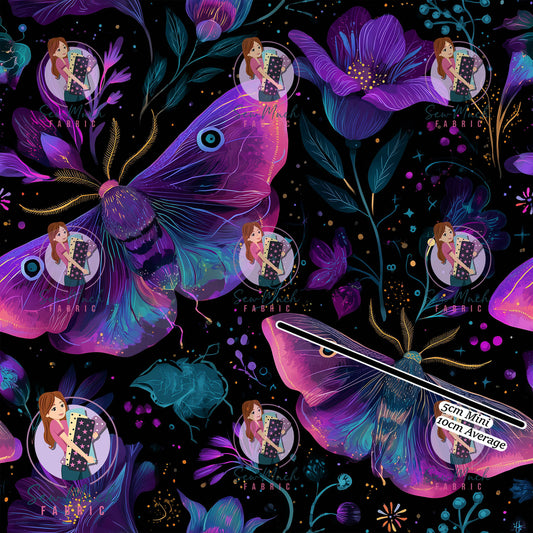 Floral Moth Purple | Woven | Retail | Average Scale