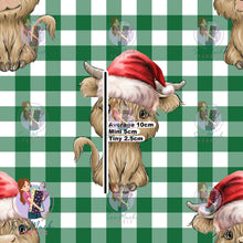 Load image into Gallery viewer, CHRISTMAS Pre-Order: Highland Cow Green Gingham
