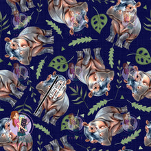 Load image into Gallery viewer, NOVEMBER Pre-Order (2): Hippo Navy Leaves
