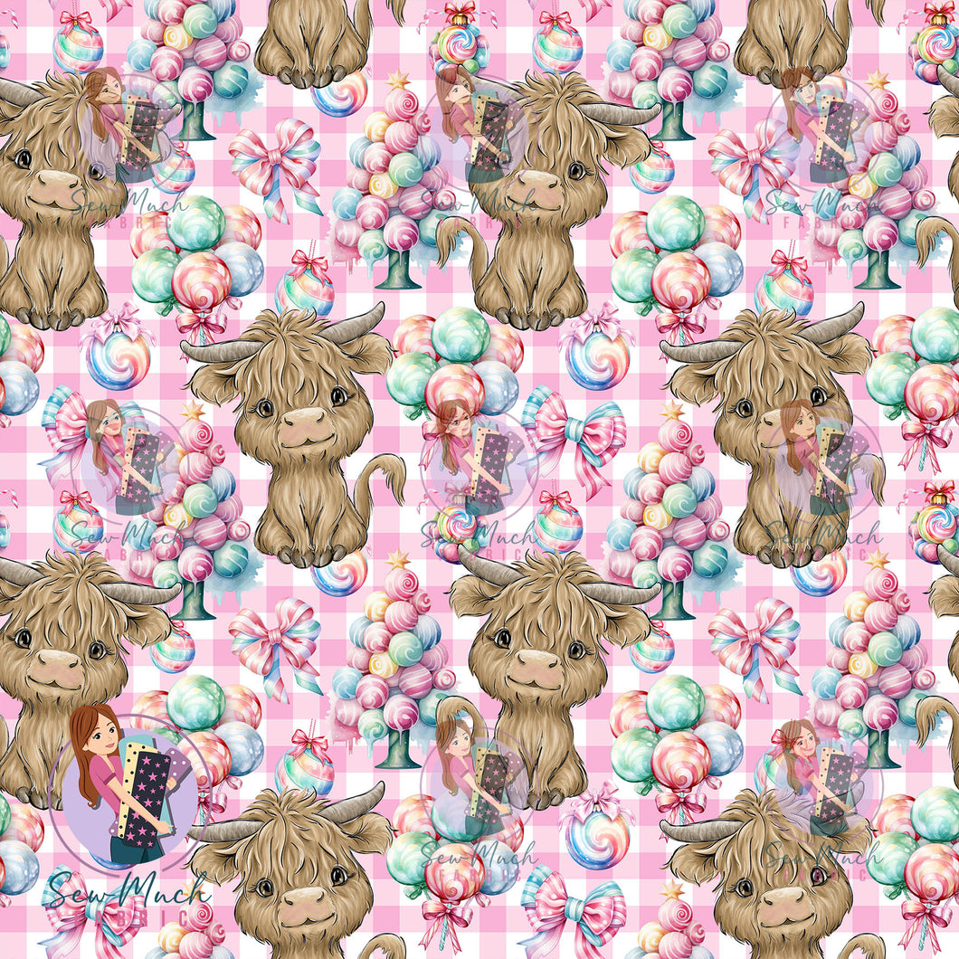 Christmas: Highland Cow Candy | Woven | Retail | Average Scale