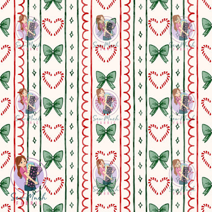 CHRISTMAS Pre-Order: Bow & Candy Cane Stripes