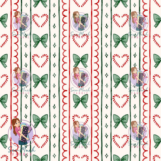 CHRISTMAS Pre-Order: Bow & Candy Cane Stripes