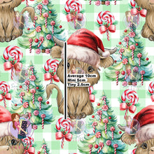 Load image into Gallery viewer, Christmas: Highland Cow Candy Lane | Knit | Retail | MINI Scale
